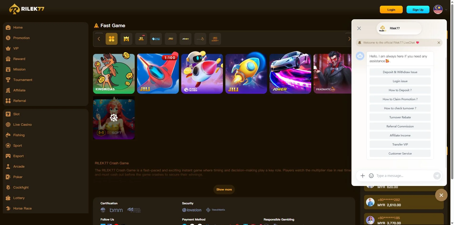 Rilek77: Games and Slots