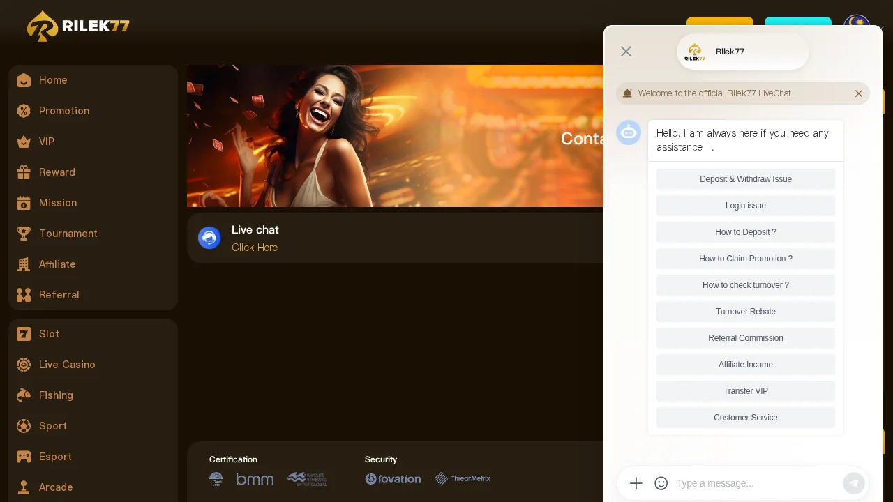 Rilek77: Customer Support